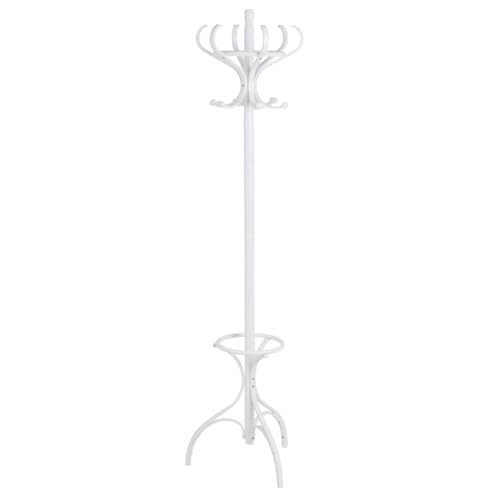LOLAhome Perchero de pie Thonet con paragüero Blanco de Madera de álamo de 182 cm
