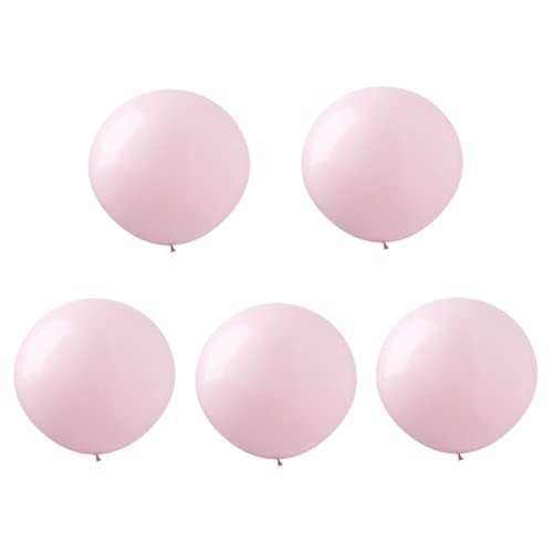 24インチ風船 巨大マカロン色バールン 大きい60cm 5枚入り 結婚式誕生日ピンクイエローブルーグリーンラベンダー (マカロンピンク)