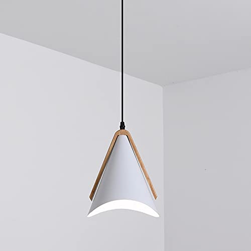 Lámpara colgante de madera y metal estilo nórdico