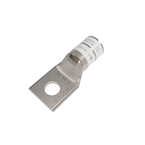 Burndy YA30L24 One Hole Hylug Code Conductor Standard Barrel Copper Compression Terminal, 300 kcmil Conductor, 3/8