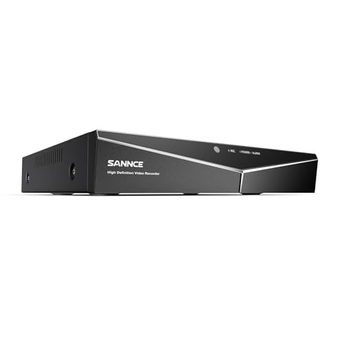 SANNCE 8 Channel 5MP Lite 5-in-1 Hybrid Digital Video Recorder DVR Supports TVI AHD CVI CVBS Analog IP Security Cameras for 24/7 Security Surveillance