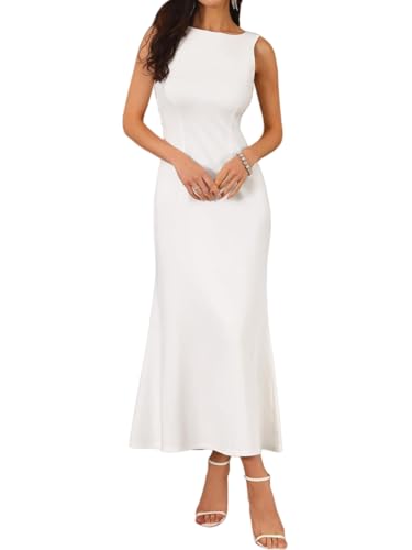 Women's Formal Prom Dress Boat Neck Backless Wedding Cocktail Party Maxi Evening Dresses