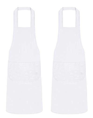 Quick Cleaning Supplies Pack of 2 Unisex Bib Aprons, 100% Combed Cotton, Professional Heavy Duty Grade