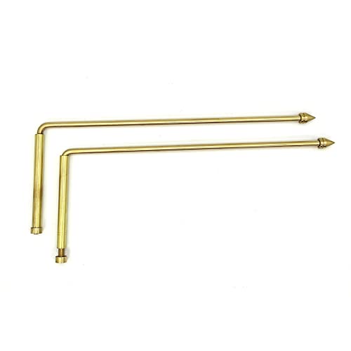 Image of Plus Value Brass Dowsing Rods Pair for Vastu, Reiki, Dowser, Energy Healers with Dowsing Charts L Divining Rod for Finding Underground Water & Gold, Lost Object, Geopathic Stress
