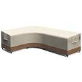 Rosefray 420D Outdoor L-Shaped Sectional Cover,Heavy Duty Anti UV Patio Sectional Sofa Cover with Air Vent, Waterproof Furniture Covers for Deck, Lawn,Backyard Left Facing 85''x105'' khaki brown