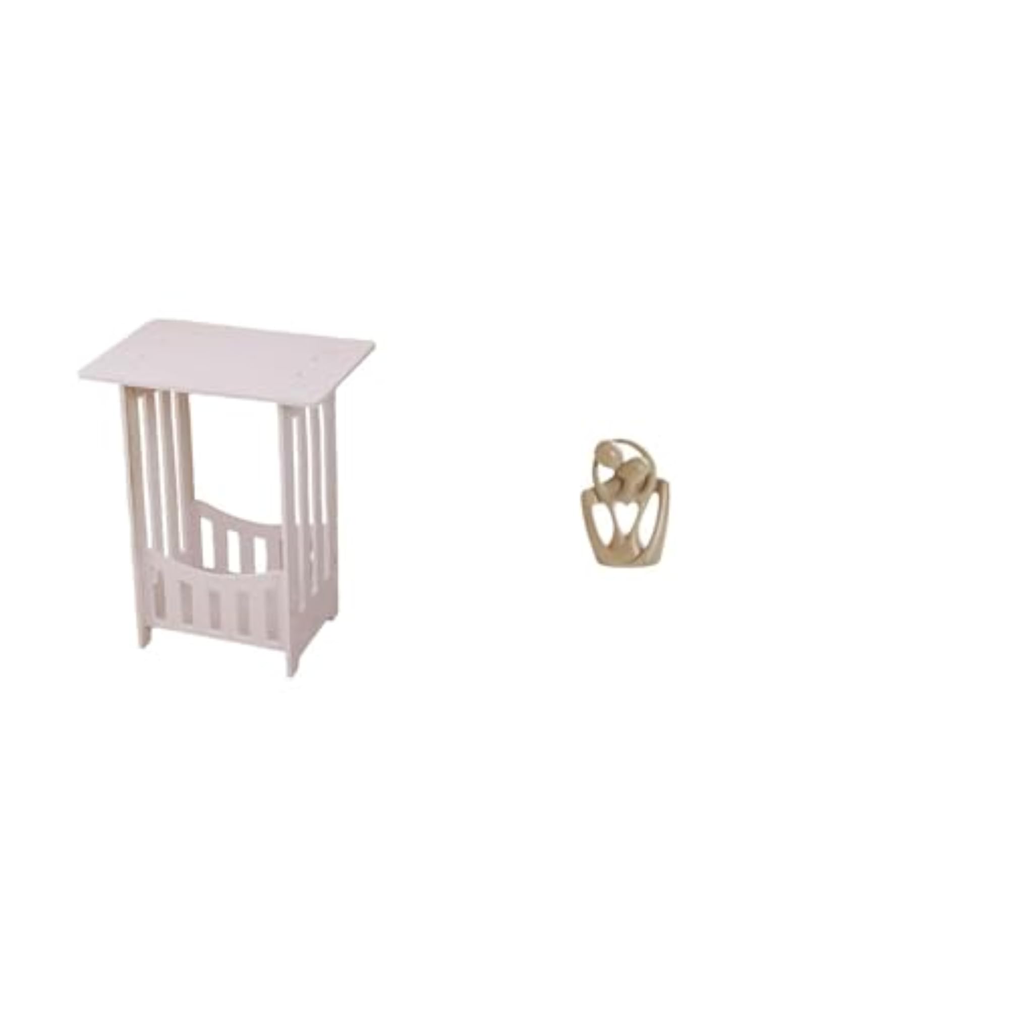 Practical Bedside Table with Abstract Couple Statue