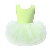 Toddler Girls Camisole Dance Tutu Leotard with Fluffy 4-Layers Ballet Dress for Dance Gymnastics and Ballet Fruit Green 2-4T