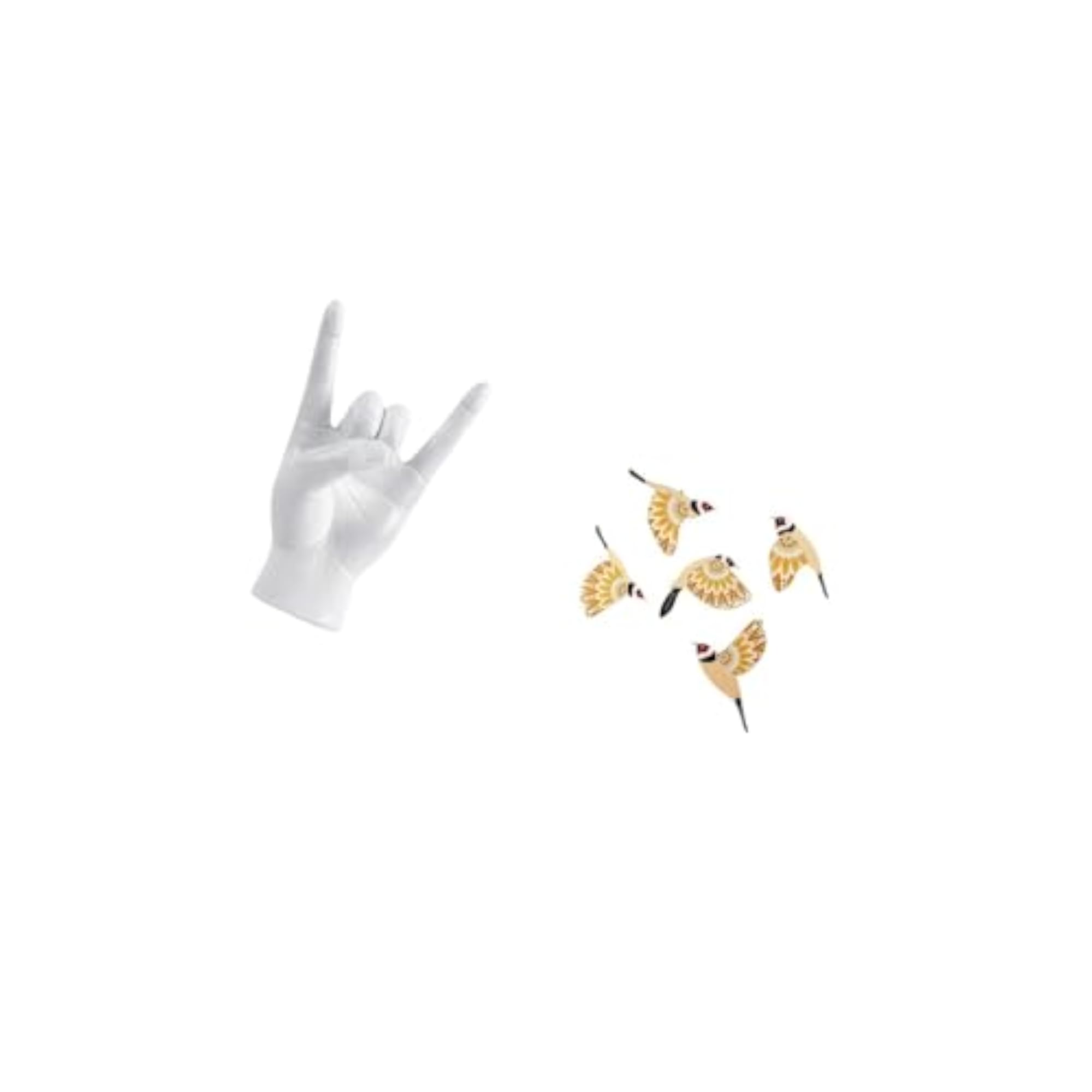 Rock Gesture Sculpture Wooden Bird Wall Art