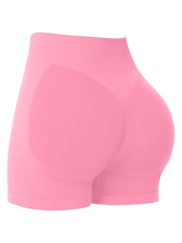 Image of Sunzel Women's Seamless Scrunch Butt Biker Shorts - High Waisted Booty Lifting Workout Yoga Gym Shorts with Tummy Control