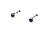 Sterlingsilber 925 Art Gecko Runde blaue Lapislazuli Ohrstecker aus 925-4 mm Sterlingsilber
