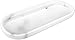 Emibele Vassoio Ovale in Resina, Organizzatore Gioielli Ultra Resistente Dim 25 x 11.5 x 1.8 cm Vassoio Portaoggetti per Bagno Gioielli Trucco Profumi Candele Sapone Asciugamano Pianta - Marmo Bianco
