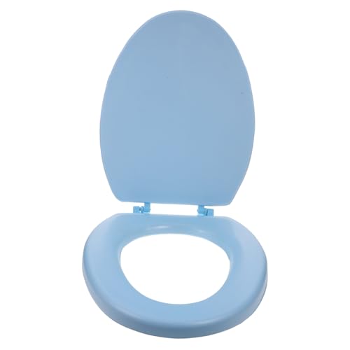 TOBBOMEY Siège de Toilette Mousse Rembourré Allongé Certifié, Confortable et Renforcé, Mousse Souple Bleu Clair pour Salle de Bain, Siège de Remplacement...