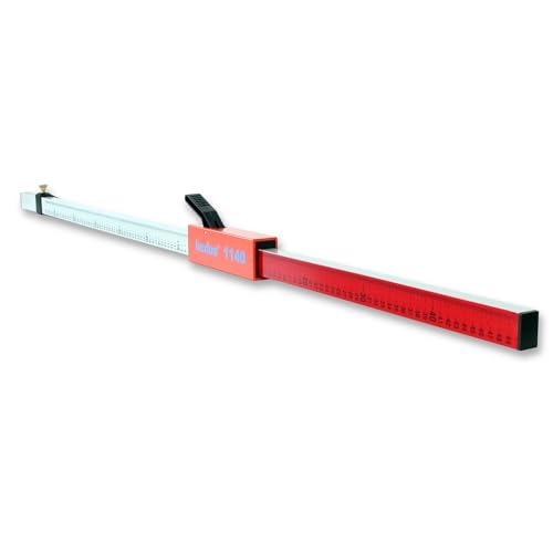 hedue® Mire télescopique Flexi – Mire de nivellement pour laser rotatif avec support récepteur, règle aluminium anodisé 1,31–2,42 m
