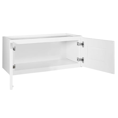 Image of Design House Brookings Kitchen Bridge Cabinet, Soft-Close Doors, Shaker Style, Solid Wood Face & Door Frame, Finished Interior, Easy-To-Assemble, White, 30.0 in. W x 12.0 in. H x 12.0 in. D, 561621