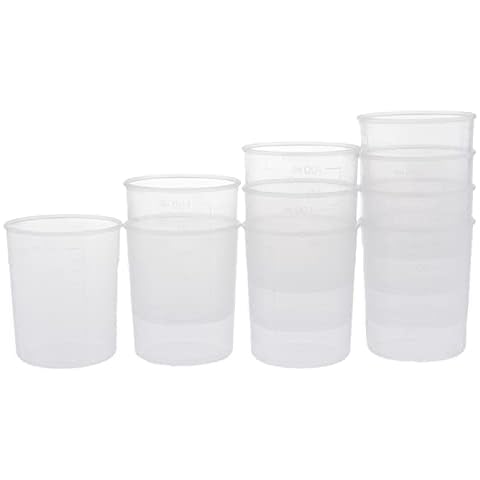 Verliked 10Pcs 100ml Measuring Cup Cups for Resin Epoxy Resin Mixing for Kitchen, Paint, Art 10pcs Cover