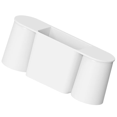 GETAJGHSD 磁吸式壁掛け歯ブラシホルダー 洗面用具収納棚 簡単取付 防塵衛生 省スペース設計 白色カップ付