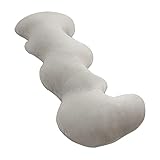 AMCATON 39 Inch 3D Cloud Shaped Full Body Pillow, Large Bed Sleeping Pillow for Adults, Long Pillow for Side Sleeper with Velvet Cover (Gray)