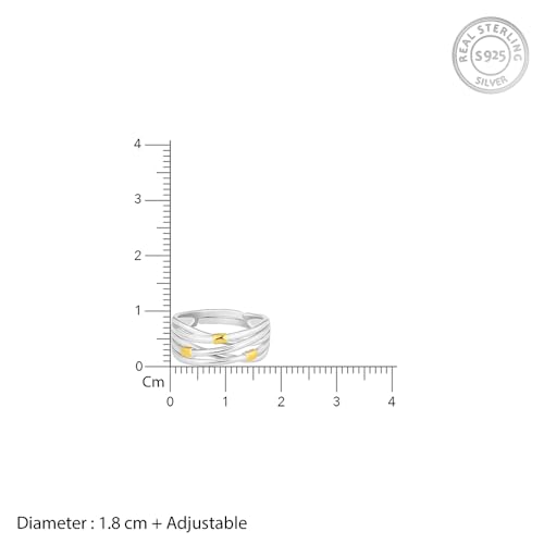 GIVA 925 Silver 18k Gold Plated Weave Ring, Adjustable | Gifts for Girlfriend, Gifts for Women and Girls | With Certificate of Authenticity and 925... - Image 6