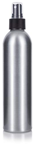 8 oz Aluminum Empty Refillable Fine Mist Black Spray Bottle