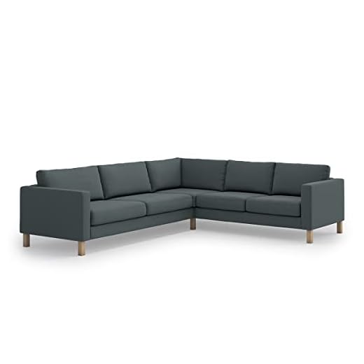 The Durable Karlstad Sofa Cover Replacement for IKEA Karlstad Couch Cover, Karlstad Sectional Cover (Polyester-Dark Grey)