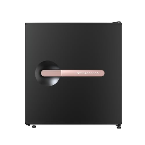 Image of Frigidaire BLACK-ROSEGOLD Retro Mini Refrigerator-Energy Saving-Adjustable Thermostat Control-Side Mounted Bottle Opener-Ideal for Dorm, Office, RV, Garage, Apartment 1.6 Cubic Feet