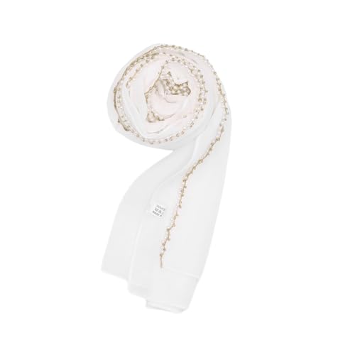 JUMISEE Women's Pearl Chiffon Muslim Jersey Hijab Scarves Fashion Beaded Long Scarf Shawls Head Wrap3