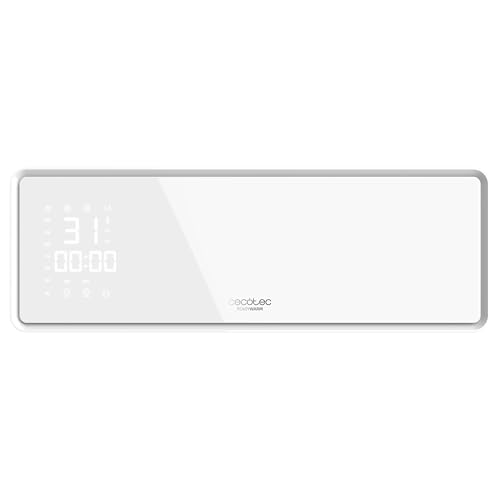 Cecotec Calefactor Cerámico de Pared con Pantalla LED y Mando a Distancia Ready Warm 5310 PowerBox Ceramic. 2000W, 3 Modos, Temporizador 24h, Oscilación, IP23, Kit de Montaje, Cobertura 20m2