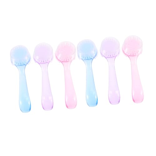 Ipetboom 6Pcs Face Nail Brush Exfoliating Nail Cleaner with Long Handle for Manicure for Removing from Face Great for All Ages