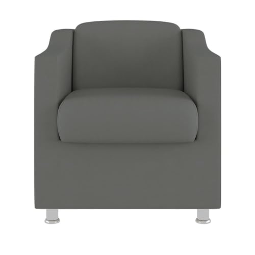 Kit 2 Poltronas Decorativas Tilla Consultório Recepção Sala Suede Cor:Cinza