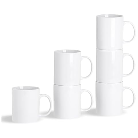 Argon Tableware 6 White Tea Mugs Set Cover