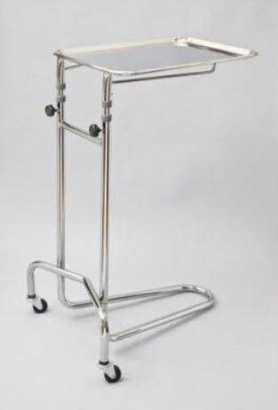 Tech Med 4366 Calf Base Double Post Mayo Stand Large Tray