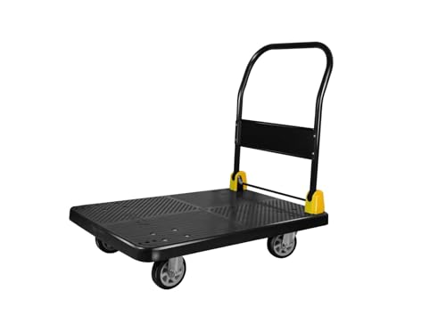 Image of GOBBLER Portable Platform Trolley Cart for Lifting Heavy Weight, 200 Kg Capacity Dolly Push Cart - Black (GB-TR200)