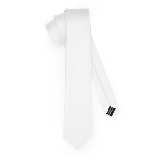 Laddheid Klassisk herrslips, matt, perfekt för kontor och festligheter, olika färger – perfekt för affärsmöten, bröllopsstorlek 150 cm x 8 cm TMM-8, Vit, 150cm x 8cm