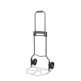 Carretilla de aluminio plegable carretilla de mano profesional | plegable 70 kg de capacidad de carga para escaleras con asa telescópica extra larga