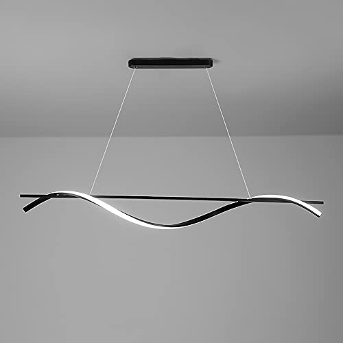 Lustre LED suspension moderne en bande longue pour décoration de salle