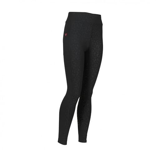 Aubrion Shires Leopard Print Non-Stop Tights - Young Rider (as1, Alpha, 13_Years, 14_Years, Black)2