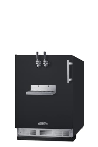 Image of Summit Appliance SBC7BRSFRTPCFLHD 24-Inch Wide Front Tap Built-In Cold Brew Coffee Kegerator - Black; Commercially Listed; CARB Compliant; LHD (Left-Hand Door Swing)