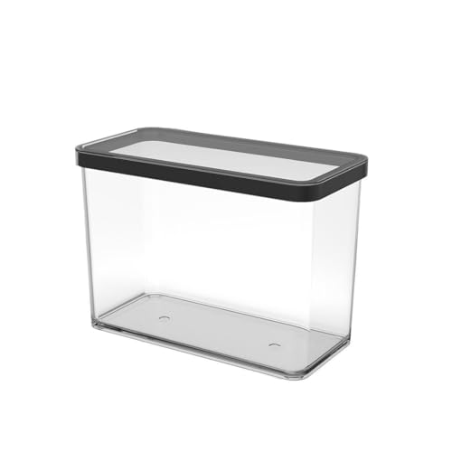 Rotho Loft rechteckige Vorratsdose mit Deckel und Dichtung , Lebensmittelechter, Aufbewahrungsbox, Küchenhelfer , Organizer - Kunststoff (SAN) BPA-frei, transparent/schwarz (2,1 L rechteckig)