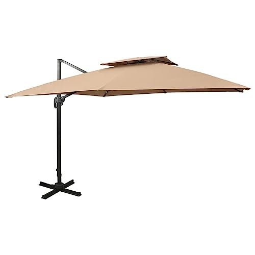 Parasol outdoor cantilever double top pour de longs déjeuners d'été