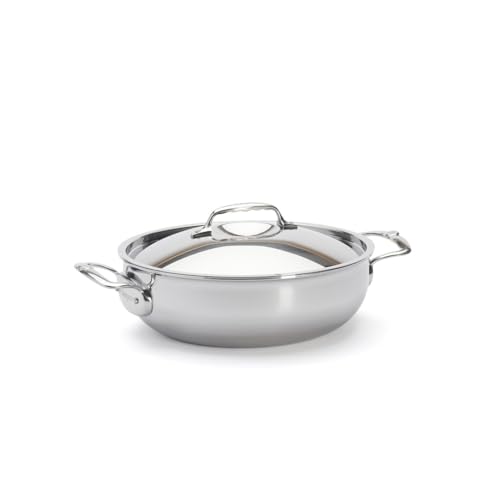 De Buyer - Sautoir bombée à deux anses en inox 5 couches AFFINITY avec couvercle en inox - Diamètre 28 cm - 3745.28