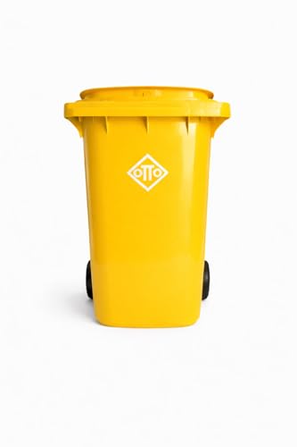 Image of OTTO Plastic Manual-Lift Garbage Waste Dustbin with Wheels 240 Ltr Yellow