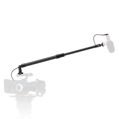 NEEWER Mikrofon Tonangel aus Kohlefaser, 44–92cm ausziehbar Microphone Boompole, Mic Arm mit integriertem 3,5mm TRS Kabel (Stecker auf Buchse), NATO Rail, Cold Shoe Mount, 180°...