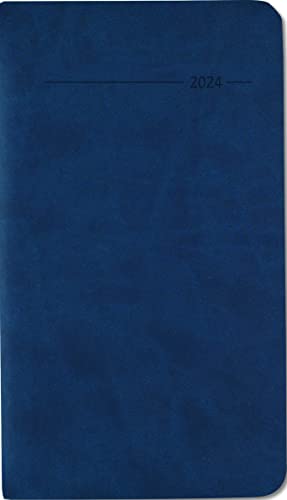Tucson Blue Pocket Calendar 2024 - Office Calendar 9 x 15.6 cm - 1 Week 2 Pages - 128 Pages - with Soft Tucson Cover - Alpha Edition