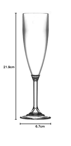 Polycarbonate Champagne Glasses, 12 Pack | Catering Quality Plastic Glassware - Reuse Over 1000 of Times | Virtually Unbreakable - Tough Polycarbonate