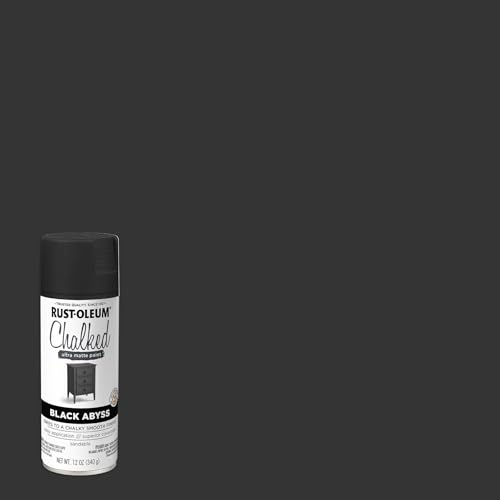 Image of Rust-Oleum 392046 Chalked Ultra Matte Spray Paint, 12 oz, Black Abyss