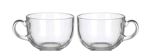 Image of 150ml Glass Tea Coffee Cup Set of 2 | Transparent Handle Glass Cups for Chai, Coffee, Milk | Heat Resistant Glassware for Home & Kitchen Use