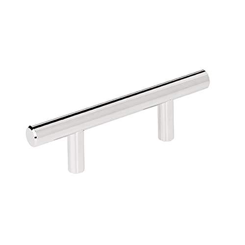 Image of Amerock Bar Pulls 2-1 /2 (64 mm) Center-to-Center Polished Nickel Cabinet Pull - 10 Pack | 2-1 /2 inch (64mm) Center-to-Center Mounting Distance and 4-7 /8 inches Overall Length, Durable Carbon Steel Cabinet Hardware