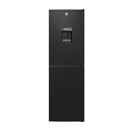 Hoover H-FRIDGE 300 Freestanding Fridge Freezer 50/50 with Water Dispenser, 2 Doors, Low Frost Technology, E Class, 246L Total Capacity, Internal Display, Black, 54.5x55x176 cm - HOCT3L517EWBK-1
