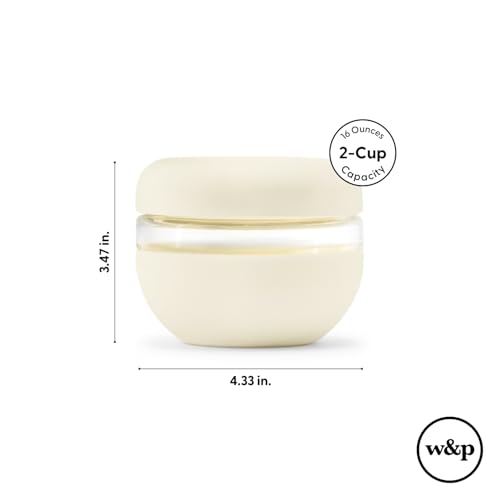 W&P Porter Seal Tight Glass Lunch Bowl Container w/ Lid | Mint 16 Ounces | Leak & Spill Proof, Soup & Stew Food Storage, Meal Prep, Airtight, Microwave and Dishwasher Safe, BPA-Free Glass