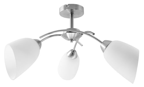 Activejet Candeeiro clássico pendant ceiling lamp NIKITA nickel triple 3 x E27 para sala de estar